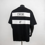 Black short-sleeve T-shirt with back DIOR 47 stripe graphic