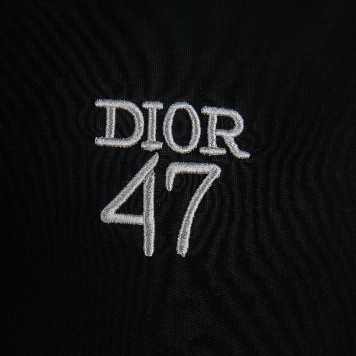 Black T-shirt with DIOR 47 chest text