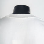 White T-shirt collar and shoulder seam, back view