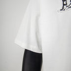 White T-shirt short sleeve with embroidered logo detail