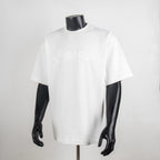 White Dior short-sleeve T-shirt with subtle floral front graphic