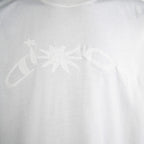 Dior white T-shirt close-up of tonal floral graphic print