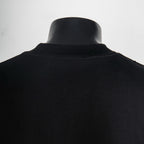 Black T-shirt back neckline with short sleeves