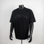 Black short-sleeve T-shirt with Dior logo graphic on front