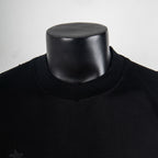 Black T-shirt crew neck with ribbed collar