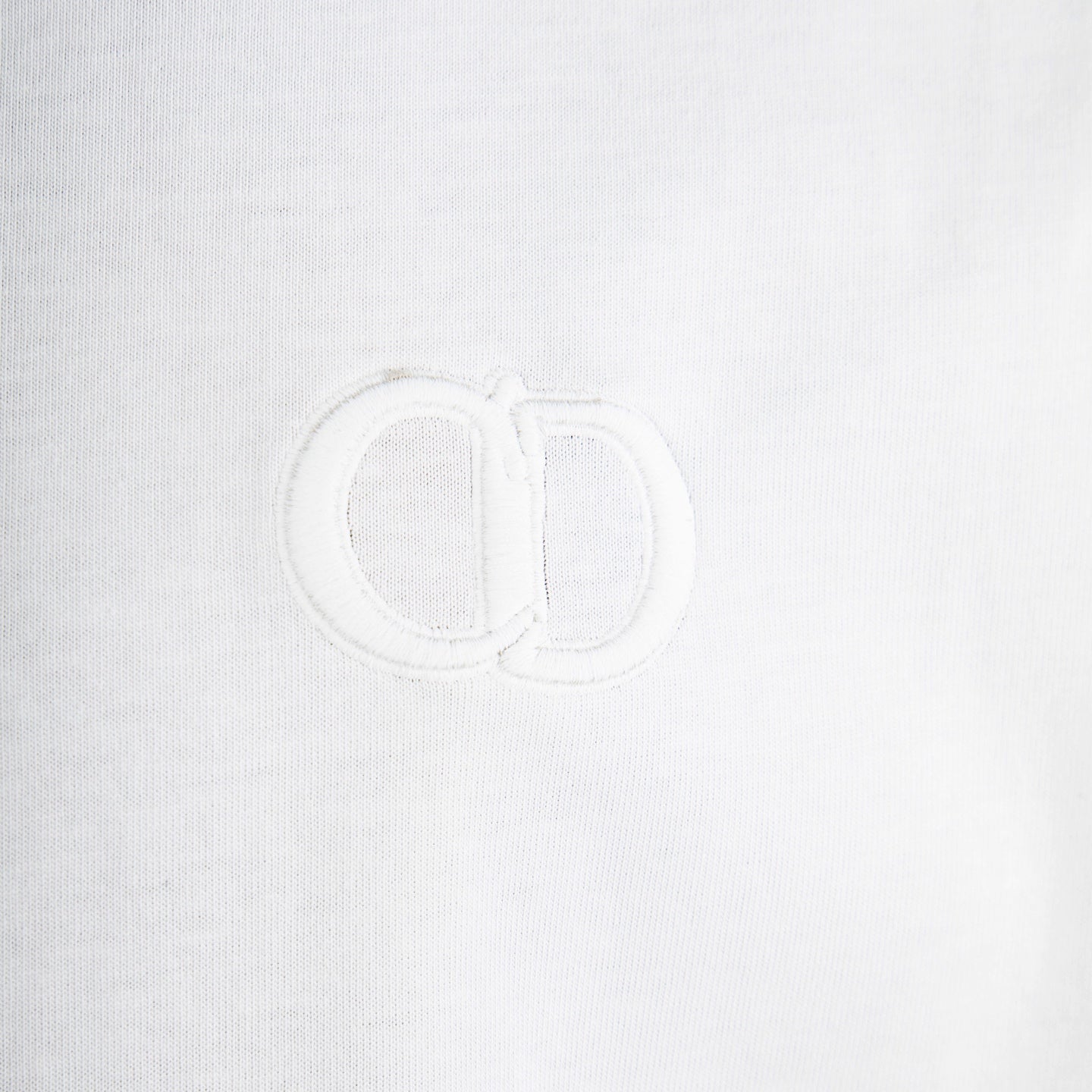 White Dior T-shirt with tonal double-D emblem