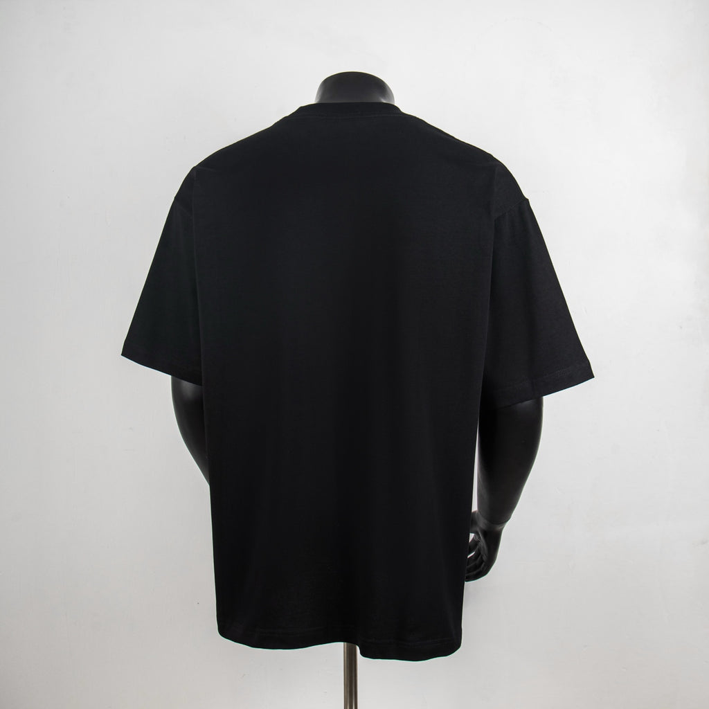 Back view black Dior crew-neck T-shirt, short sleeves