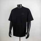 Black Dior logo crew-neck T-shirt with short sleeves
