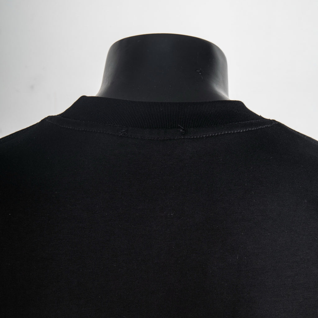 Dior black crewneck collar detail on short-sleeve T-shirt