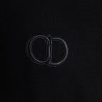 Dior logo emblem on black short-sleeve T-shirt chest