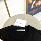 Black crewneck T-shirt collar with alexanderwang neck label