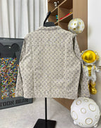 Louis Vuitton monogram long-sleeve jacket, light gray back view with center seam