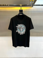 Versace black T-shirt with large Medusa face graphic on the chest