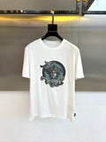 White Versace T-shirt with teal Medusa front graphic