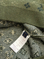 Louis Vuitton knit sweater inside neck detail with label and patterned lining