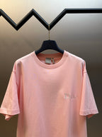 Light pink Dior short-sleeve T-shirt, crew neck, with small chest Dior logo