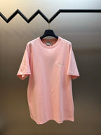 Pink Dior T-shirt with crew neck and short sleeves, small chest logo