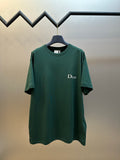 Dior short-sleeve T-shirt in dark green with white Dior logo at chest