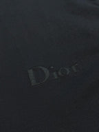 Dior T-shirt fabric in dark navy with tonal Dior logo embroidery