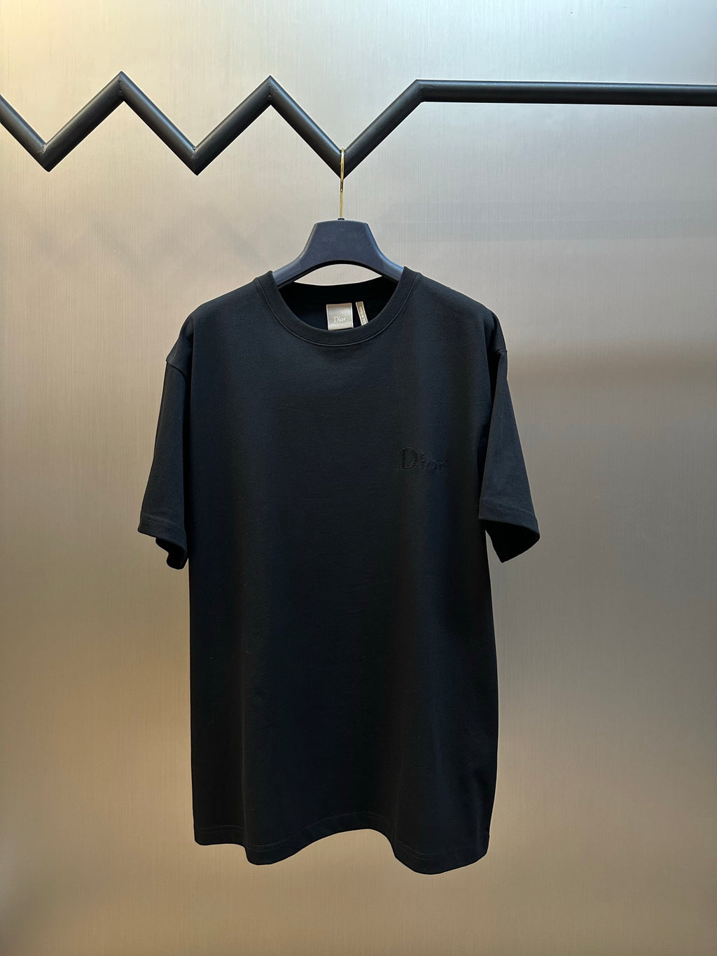Black crewneck Dior T-shirt with short sleeves