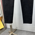 Versace dark jeans with straight silhouette and cuffed hems