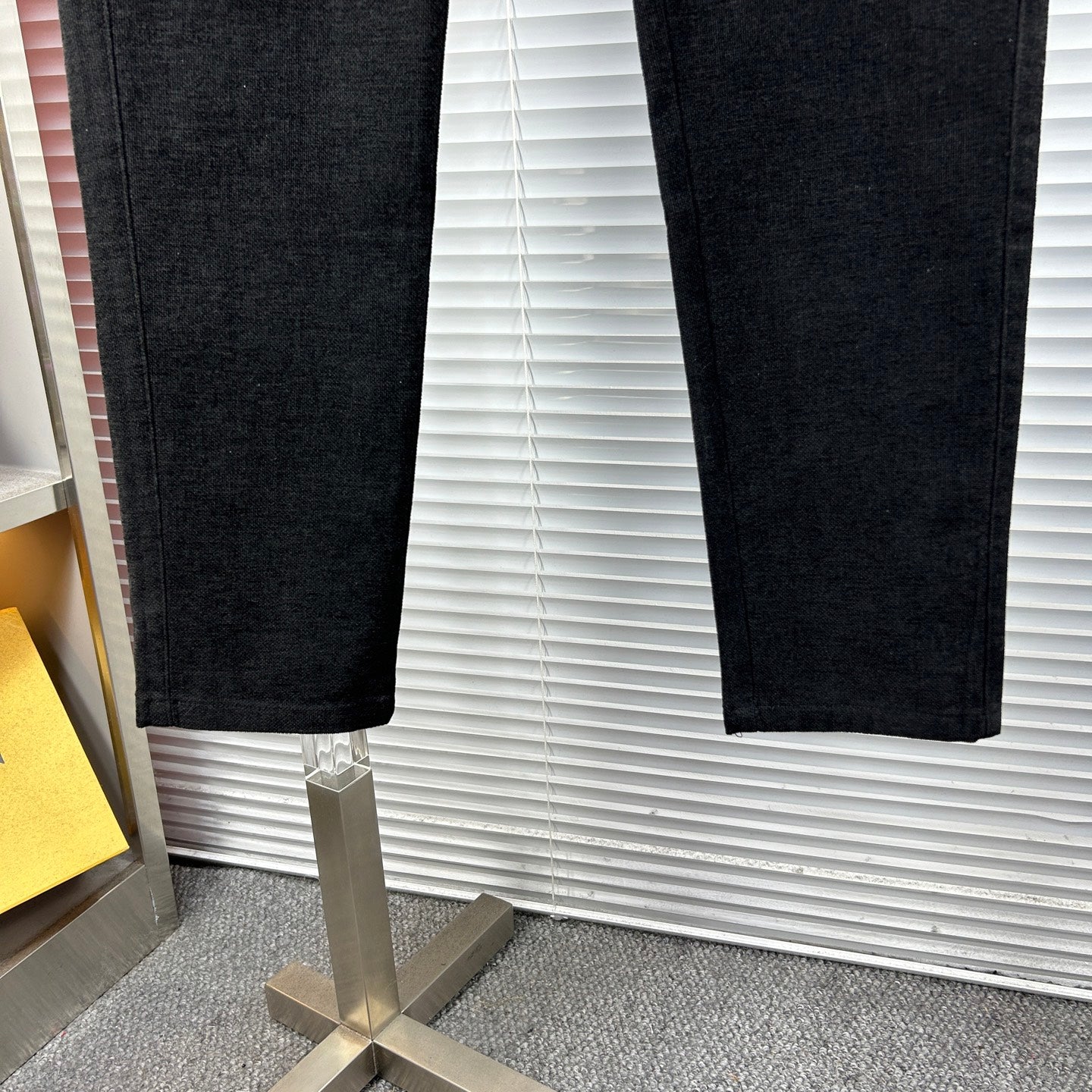 Versace dark jeans with straight silhouette and cuffed hems