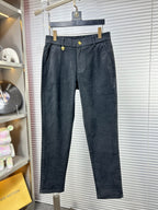 Versace dark denim trousers with button closure and belt loops