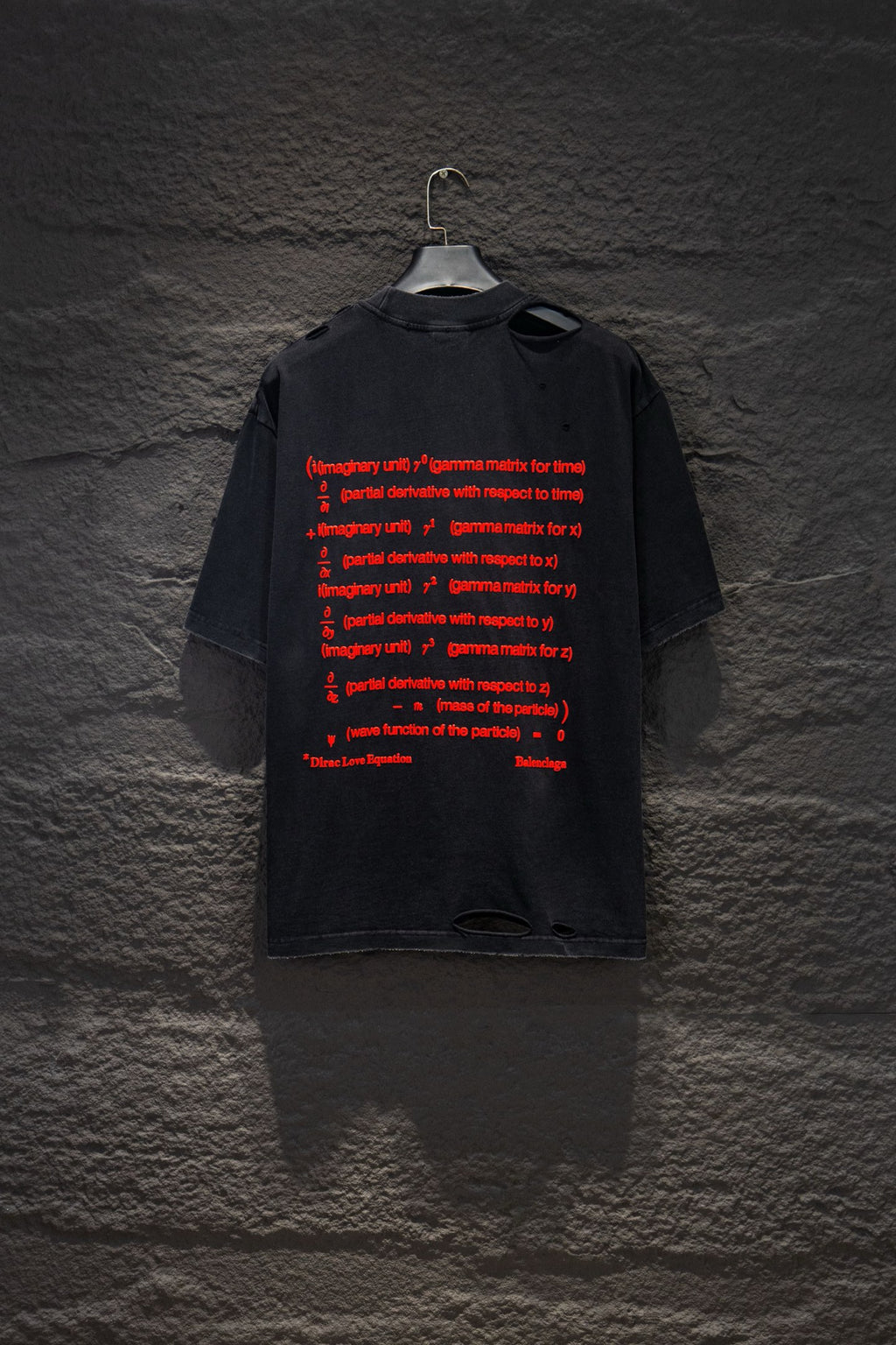 Balenciaga short-sleeve T-shirt with red text graphic on chest, black