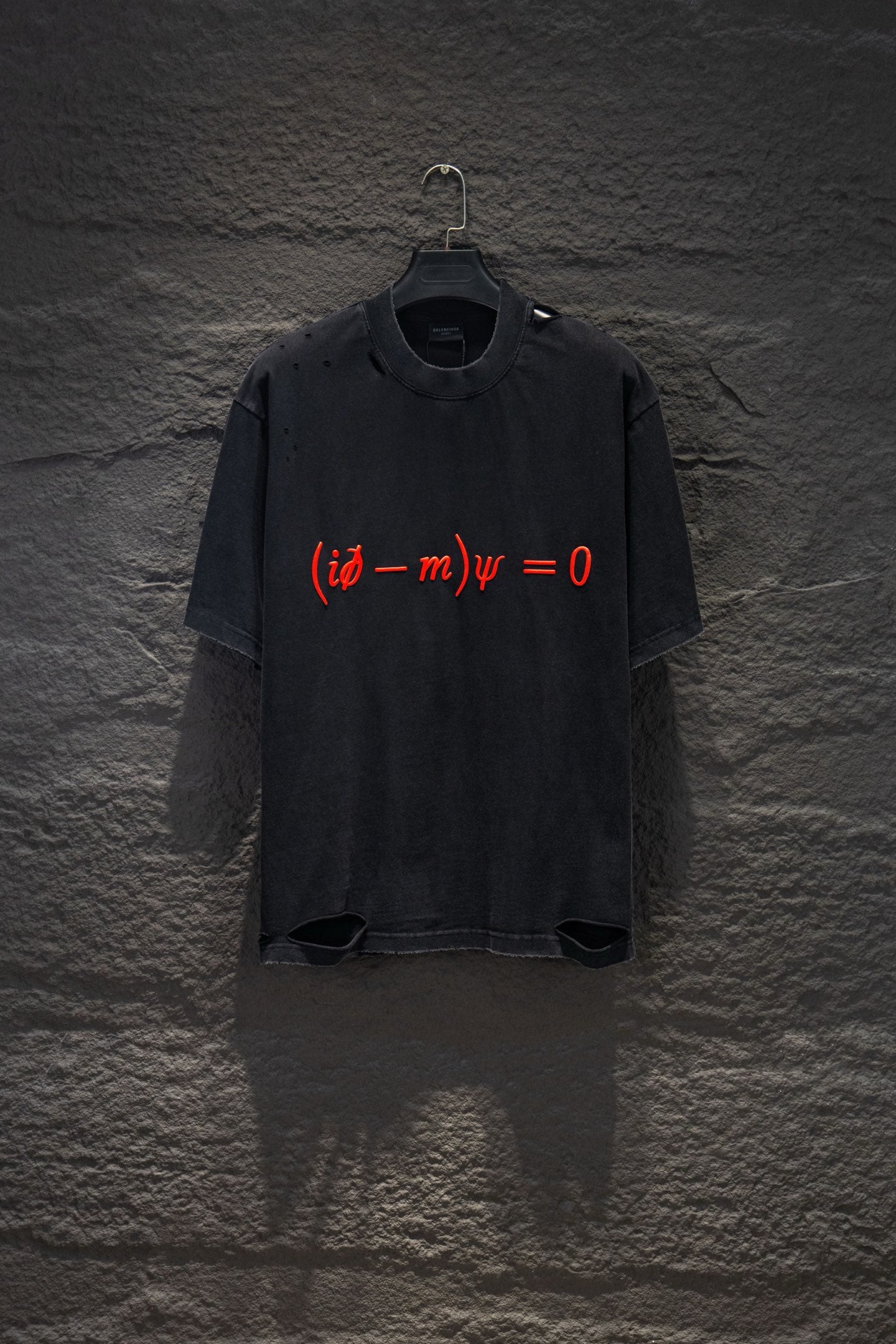 Balenciaga short-sleeve T-shirt with red equation graphic, black