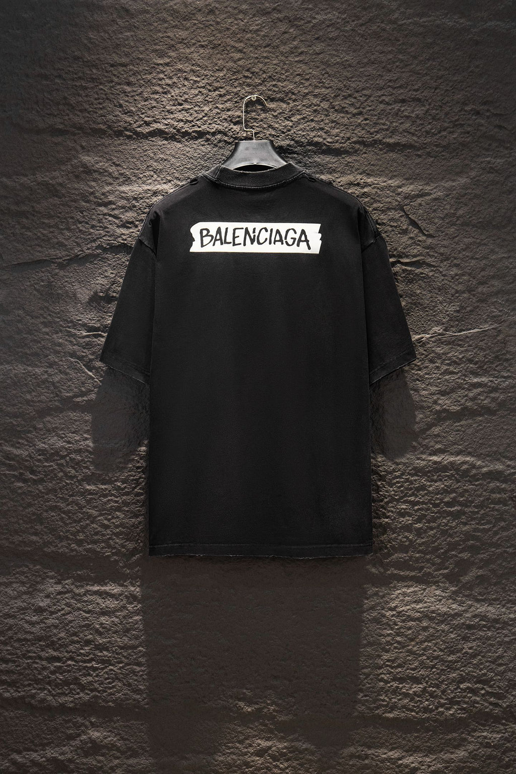 Balenciaga black crewneck T-shirt with large back logo print