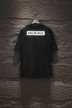 Balenciaga black crewneck T-shirt with large back logo print