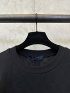 Louis Vuitton black crew-neck T-shirt neckline with inner brand label