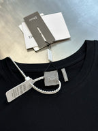 Black short-sleeve T-shirt collar with Dior brand tag and size label