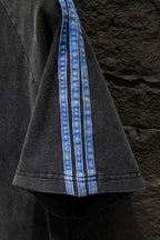 Balenciaga T-shirt sleeve with light blue side stripe detail