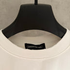 White T-shirt inside neckline with fabric collar and brand neck label