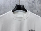 White crew-neck short-sleeve T-shirt collar with clean stitched neckline