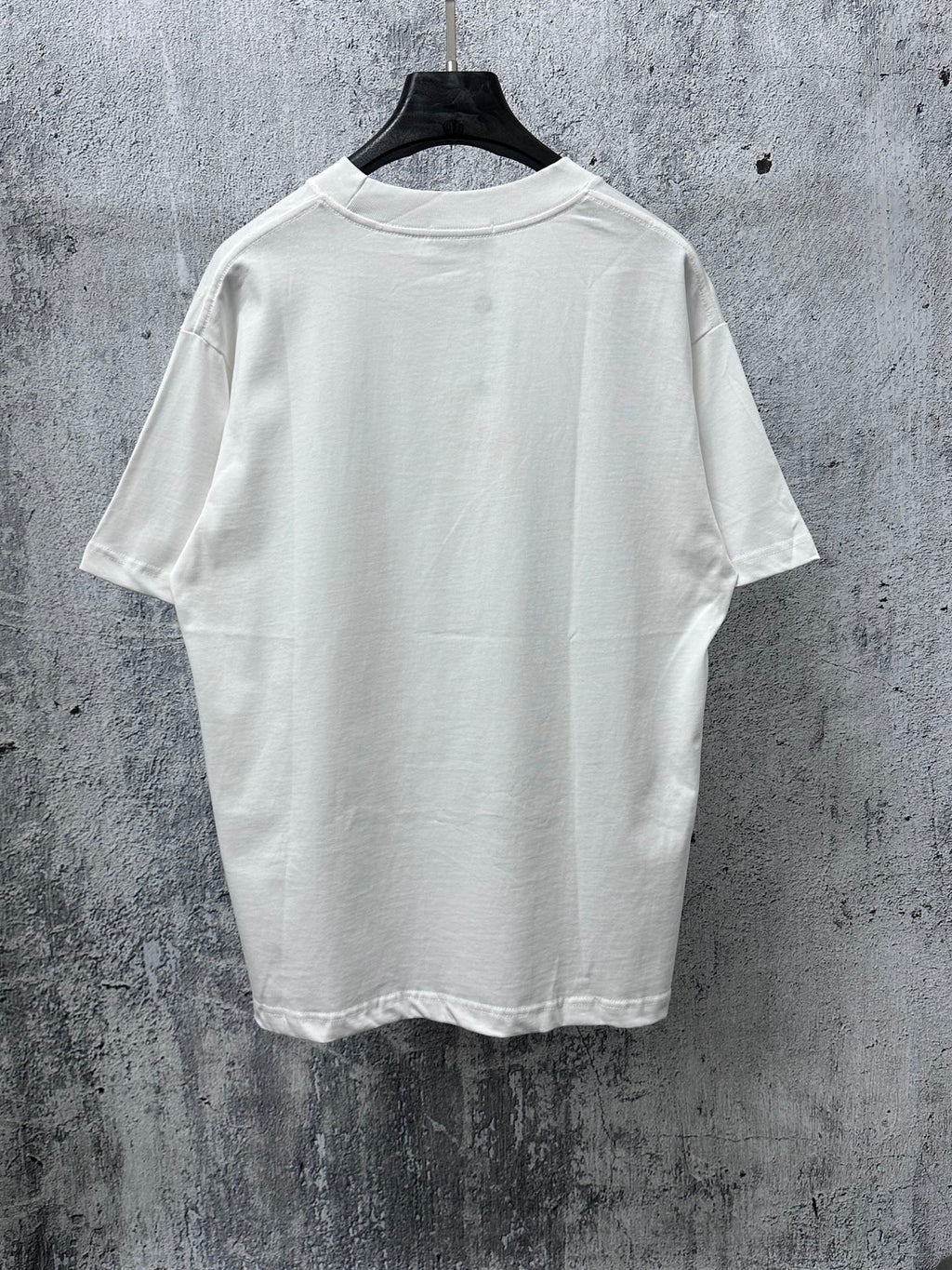 White Moncler short-sleeve T-shirt, back view, crew neck