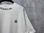 White Moncler T-shirt with sleeve and small chest logo patch