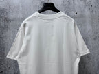 White Moncler short-sleeve T-shirt back, plain crew neck