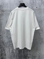 White crewneck T-shirt back view, plain with short sleeves