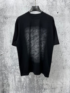 Balenciaga short-sleeve T-shirt, black, crew neck, subtle allover logo print
