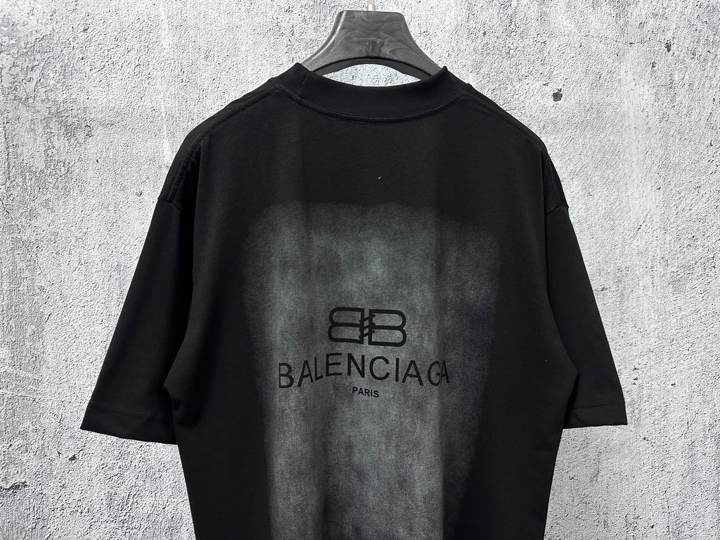 Balenciaga short-sleeve T-shirt, black, crew neck, central back logo print