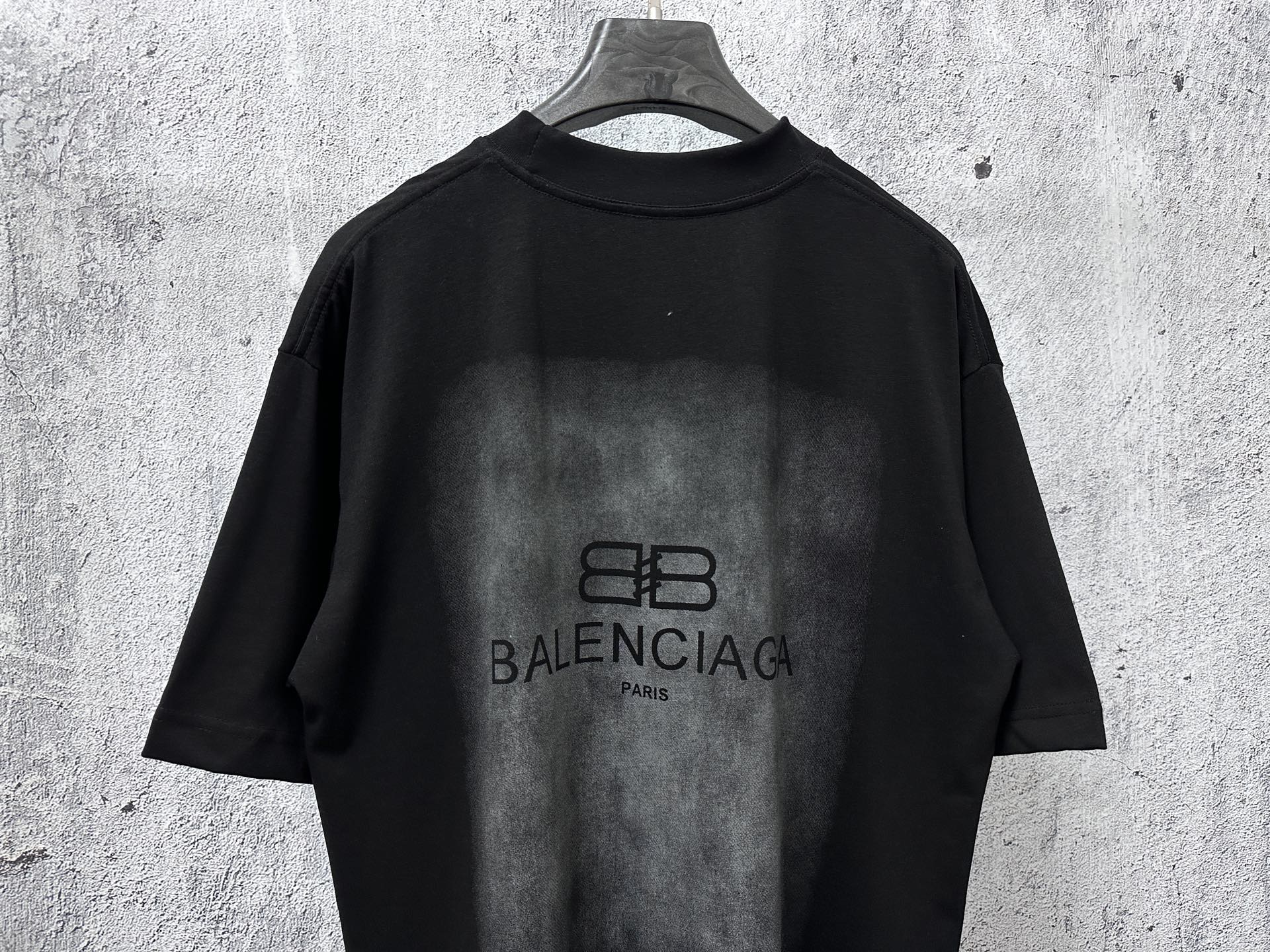 Balenciaga short-sleeve T-shirt, black, crew neck, central back logo print