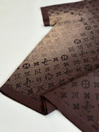 Louis Vuitton monogram short-sleeve shirt sleeve detail in dark brown