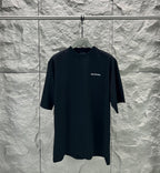 Balenciaga dark navy crew-neck T-shirt with small left chest logo