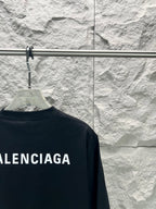 Balenciaga dark navy T-shirt with partial BALENCIAGA back logo