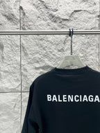 Balenciaga dark navy crew-neck T-shirt with large BALENCIAGA back logo