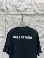 Balenciaga dark navy crew-neck T-shirt with full BALENCIAGA back logo