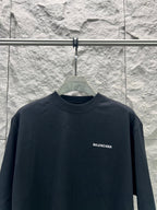 Balenciaga dark navy crew-neck T-shirt with small right chest BALENCIAGA logo