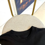 Versace T-shirt neckline, black crew neck collar detail